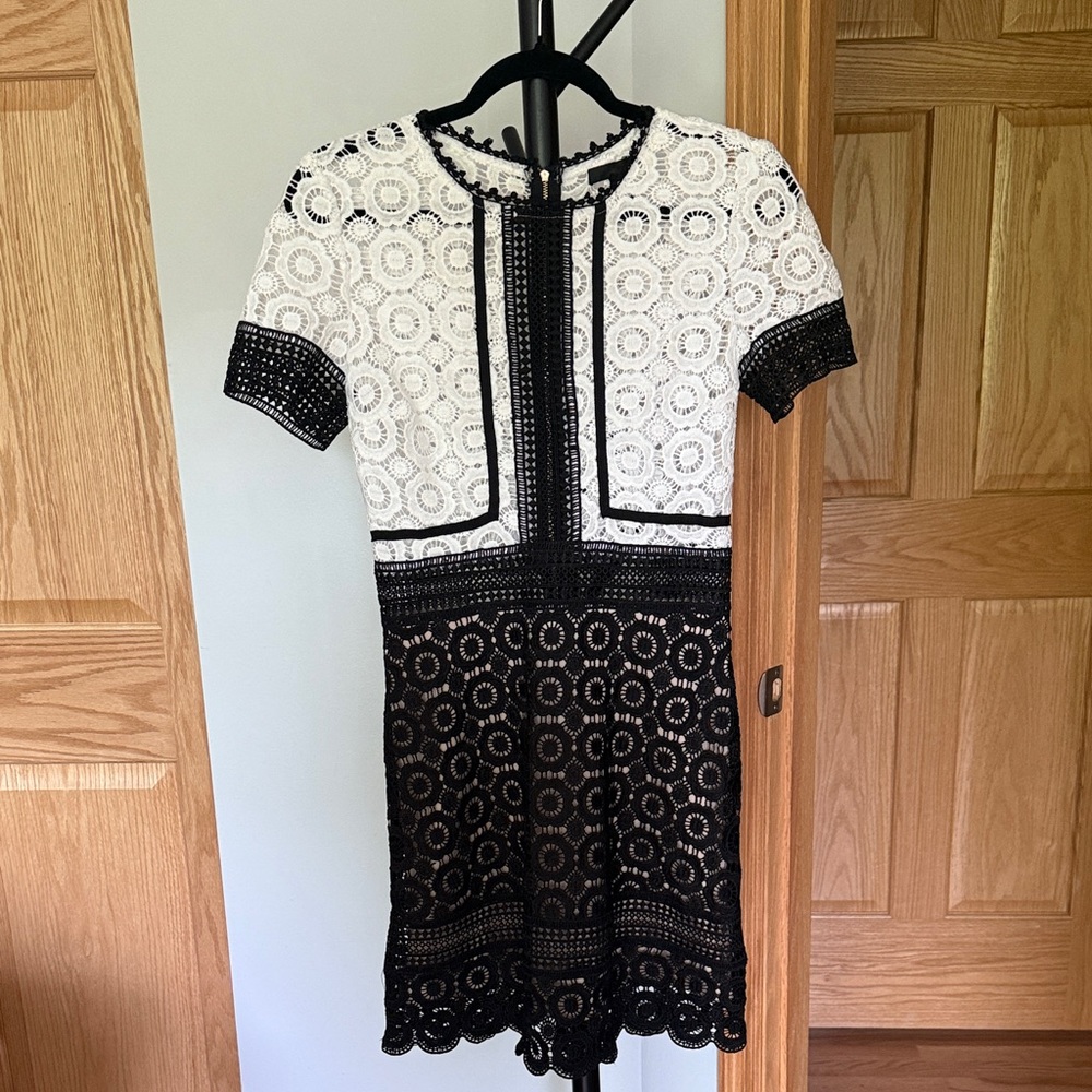 Aqua Black and White Lace dress - Picture 2 of 4
